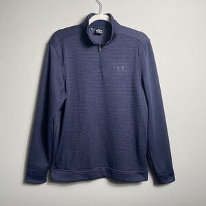 UNDER ARMOUR GOLF STORM Men's Blue Pullover Sweatshirt, 1/4 Zip, Medium